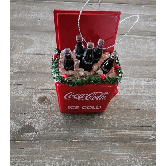 Coca-Cola Other - Coca-Cola Christmas Ornament Miniature Ice Cold Cooler With Soda Bottles Holiday